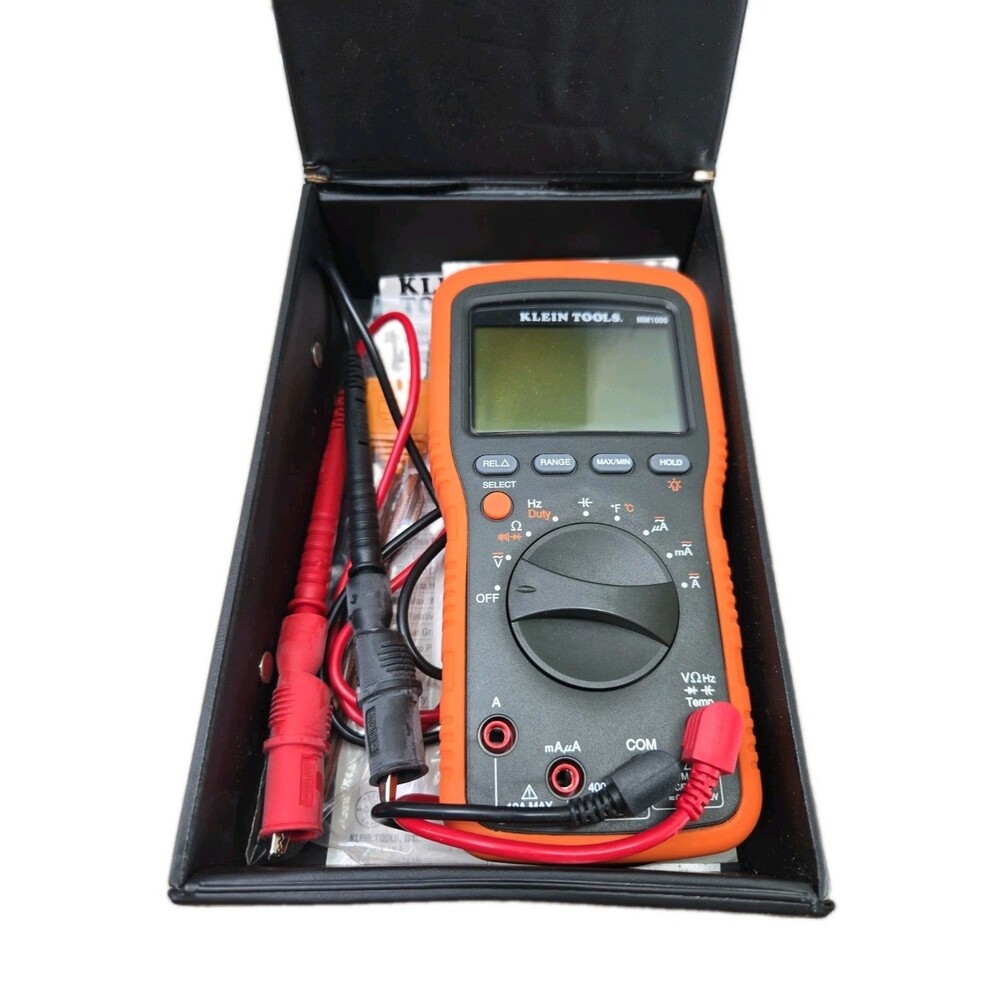 Klein Tools MM1000 Multimeter with Alligator Clips Protective Case and  Manual